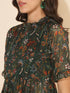 Green Chiffon Lurex Floral Printed Co-ord Set